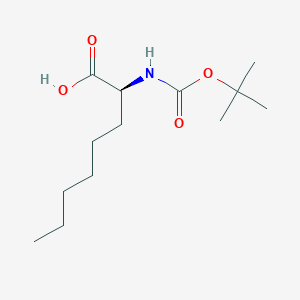 (S)-2-((tert-Butoxycarbonyl)amino)octanoic acid chemical structure (CAS 92211-95-5)