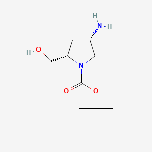 (2S,4S)-tert-Butyl 4-amino-2-(hydroxymethyl)pyrrolidine-1-carboxylate chemical structure (CAS 922139-40-0)