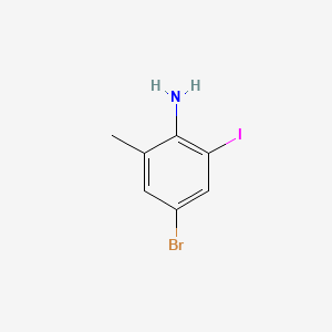 4-Bromo-2-iodo-6-methylaniline chemical structure (CAS 922170-67-0)