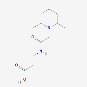 3-(2-(2,6-Dimethylpiperidin-1-yl)acetamido)propanoic acid chemical structure (CAS 922182-36-3)