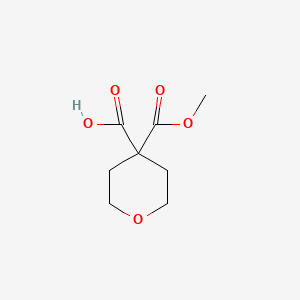 4-(Methoxycarbonyl)oxane-4-carboxylic acid chemical structure (CAS 923020-93-3)