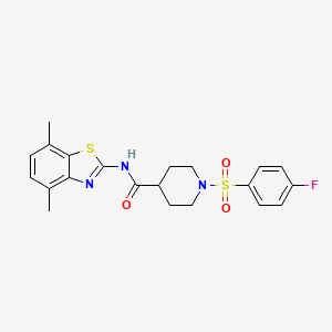 N-(4,7-Dimethylbenzo[d]thiazol-2-yl)-1-((4-fluorophenyl)sulfonyl)piperidine-4-carboxamide chemical structure (CAS 923417-09-8)
