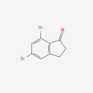 5,7-Dibromo-1-indanone chemical structure (CAS 923977-18-8)