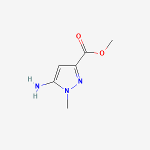 Methyl 5-amino-1-methyl-1H-pyrazole-3-carboxylate chemical structure (CAS 92406-53-6)