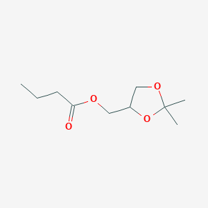 (2,2-Dimethyl-1,3-dioxolan-4-yl)methyl butyrate chemical structure (CAS 92418-59-2)