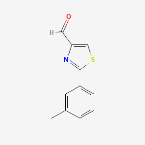 2-(m-Tolyl)thiazole-4-carbaldehyde chemical structure (CAS 92422-79-2)