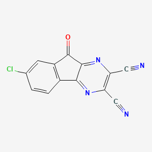 7-Chloro-9-oxo-9H-indeno[1,2-b]pyrazine-2,3-dicarbonitrile chemical structure (CAS 924296-39-9)