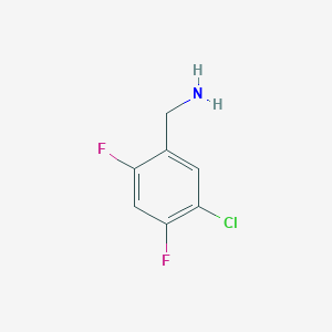 (5-Chloro-2,4-difluorophenyl)methanamine chemical structure (CAS 924818-16-6)