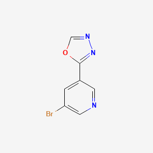 2-(5-Bromopyridin-3-yl)-1,3,4-oxadiazole chemical structure (CAS 924869-13-6)