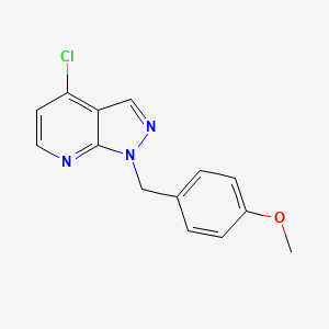 4-Chloro-1-(4-methoxybenzyl)-1H-pyrazolo[3,4-b]pyridine chemical structure (CAS 924909-17-1)