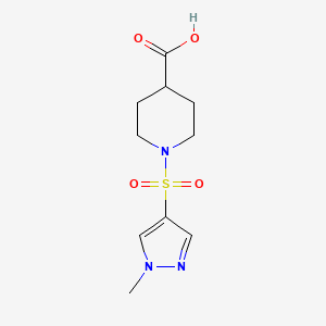 1-((1-Methyl-1H-pyrazol-4-yl)sulfonyl)piperidine-4-carboxylic acid chemical structure (CAS 925178-99-0)