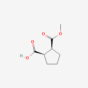 cis-2-(Methoxycarbonyl)cyclopentanecarboxylic acid chemical structure (CAS 92541-43-0)