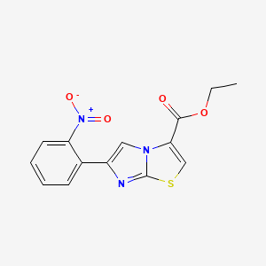 Ethyl 6-(2-nitrophenyl)imidazo[2,1-b]thiazole-3-carboxylate chemical structure (CAS 925437-84-9)