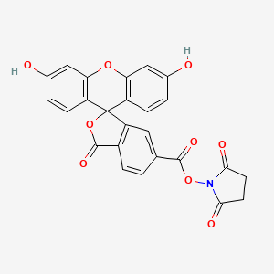 6-Carboxyfluorescein N-hydroxysuccinimide ester chemical structure (CAS 92557-81-8)