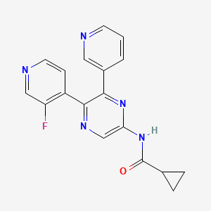 N-(5-(3-Fluoropyridin-4-yl)-6-(pyridin-3-yl)pyrazin-2-yl)cyclopropanecarboxamide chemical structure (CAS 925676-48-8)