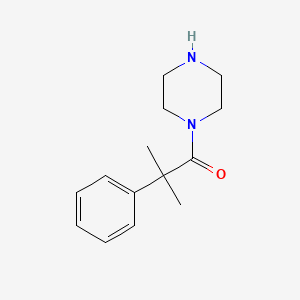 2-Methyl-2-phenyl-1-(piperazin-1-yl)propan-1-one chemical structure (CAS 926208-42-6)
