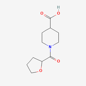 1-(Tetrahydrofuran-2-carbonyl)piperidine-4-carboxylic acid chemical structure (CAS 926214-32-6)