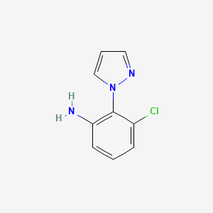 3-Chloro-2-(1H-pyrazol-1-yl)aniline chemical structure (CAS 926215-50-1)