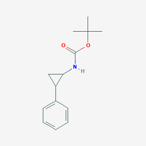 tert-Butyl (2-phenylcyclopropyl)carbamate chemical structure (CAS 92644-77-4)