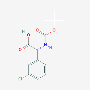 (R)-2-((tert-Butoxycarbonyl)amino)-2-(3-chlorophenyl)acetic acid chemical structure (CAS 926641-28-3)