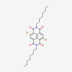 4,9-Dibromo-2,7-dioctylbenzo[lmn][3,8]phenanthroline-1,3,6,8(2H,7H)-tetraone chemical structure (CAS 926643-78-9)