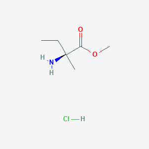 (S)-Methyl 2-amino-2-methylbutanoate hydrochloride chemical structure (CAS 92760-72-0)