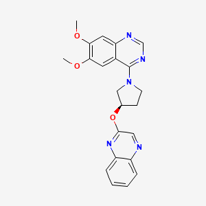 (R)-6,7-Dimethoxy-4-(3-(quinoxalin-2-yloxy)pyrrolidin-1-yl)quinazoline chemical structure (CAS 927691-21-2)