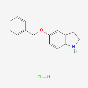 5-(Benzyloxy)indoline hydrochloride chemical structure (CAS 92818-37-6)