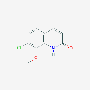 7-Chloro-8-methoxyquinolin-2(1H)-one chemical structure (CAS 928627-12-7)
