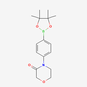 4-(4-(4,4,5,5-Tetramethyl-1,3,2-dioxaborolan-2-yl)phenyl)morpholin-3-one chemical structure (CAS 928631-04-3)