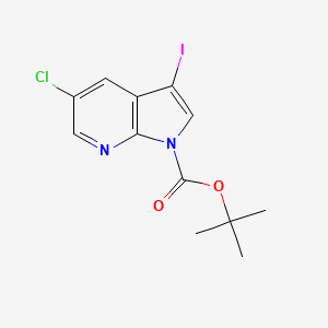 tert-Butyl 5-chloro-3-iodo-1H-pyrrolo[2,3-b]pyridine-1-carboxylate chemical structure (CAS 928653-79-6)