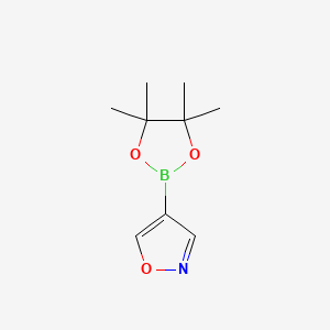 4-(4,4,5,5-Tetramethyl-1,3,2-dioxaborolan-2-yl)isoxazole chemical structure (CAS 928664-98-6)