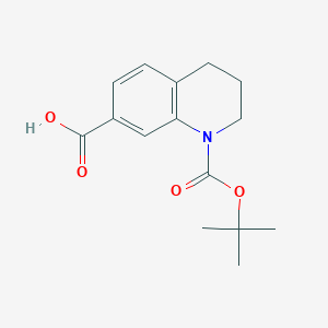 1-(tert-Butoxycarbonyl)-1,2,3,4-tetrahydroquinoline-7-carboxylic acid chemical structure (CAS 928772-51-4)