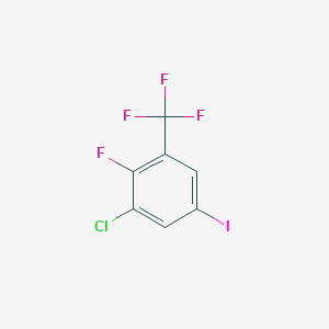 1-Chloro-2-fluoro-5-iodo-3-(trifluoromethyl)benzene chemical structure (CAS 928783-87-3)