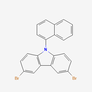 3,6-Dibromo-9-(naphthalen-1-yl)-9H-carbazole chemical structure (CAS 929103-28-6)