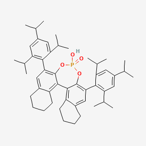 (11bR)-4-Hydroxy-2,6-bis(2,4,6-triisopropylphenyl)-8,9,10,11,12,13,14,15-octahydrodinaphtho[2,1-d:1',2'-f][1,3,2]dioxaphosphepine 4-oxide chemical structure (CAS 929294-27-9)