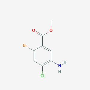 Methyl 5-amino-2-bromo-4-chlorobenzoate chemical structure (CAS 929524-50-5)