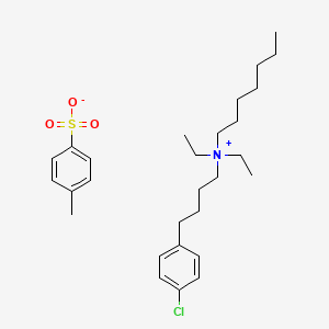 N-(4-(4-Chlorophenyl)butyl)-N,N-diethylheptan-1-aminium 4-methylbenzenesulfonate chemical structure (CAS 92953-10-1)