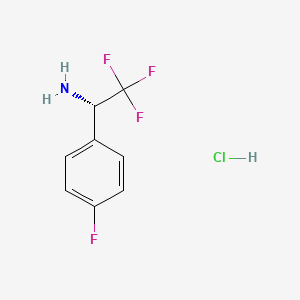 (S)-2,2,2-Trifluoro-1-(4-fluorophenyl)ethanamine hydrochloride chemical structure (CAS 929642-58-0)