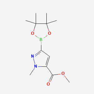 Methyl 1-methyl-3-(4,4,5,5-tetramethyl-1,3,2-dioxaborolan-2-yl)-1H-pyrazole-5-carboxylate chemical structure (CAS 929899-20-7)