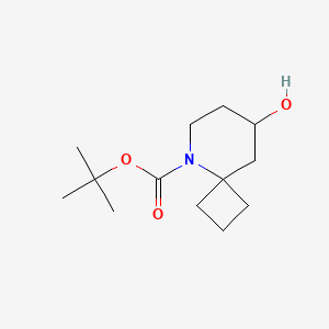 tert-Butyl 8-hydroxy-5-azaspiro[3.5]nonane-5-carboxylate chemical structure (CAS 929971-93-7)