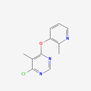 4-Chloro-5-methyl-6-((2-methylpyridin-3-yl)oxy)pyrimidine chemical structure (CAS 930093-72-4)