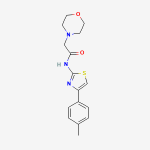 2-Morpholino-N-(4-(p-tolyl)thiazol-2-yl)acetamide chemical structure (CAS 93023-72-4)