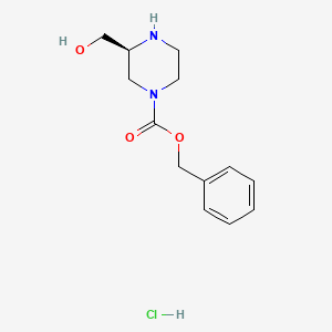 (S)-Benzyl 3-(hydroxymethyl)piperazine-1-carboxylate hydrochloride chemical structure (CAS 930782-84-6)