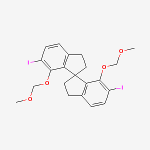 (R)-6,6'-Diiodo-7,7'-bis(methoxymethoxy)-2,2',3,3'-tetrahydro-1,1'-spirobi[indene] chemical structure (CAS 930784-50-2)