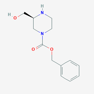 (S)-Benzyl 3-(hydroxymethyl)piperazine-1-carboxylate chemical structure (CAS 930837-02-8)