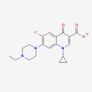 1-Cyclopropyl-7-(4-ethylpiperazin-1-yl)-6-fluoro-4-oxo-1,4-dihydroquinoline-3-carboxylic acid chemical structure (CAS 93106-60-6)