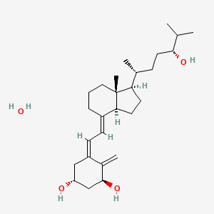 (1R,3S,Z)-5-(2-((1R,3aS,7aR,E)-1-((2R,5R)-5-Hydroxy-6-methylheptan-2-yl)-7a-methyloctahydro-4H-inden-4-ylidene)ethylidene)-4-methylenecyclohexane-1,3-diol hydrate chemical structure (CAS 93129-94-3)