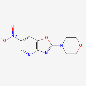 2-Morpholino-6-nitrooxazolo[4,5-b]pyridine chemical structure (CAS 931321-16-3)