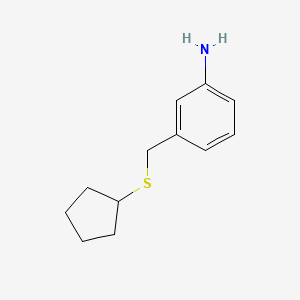 3-((Cyclopentylthio)methyl)aniline chemical structure (CAS 93137-03-2)